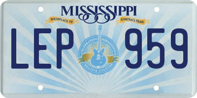 MS license plate LEP959