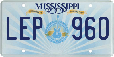 MS license plate LEP960