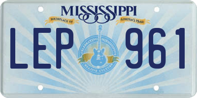 MS license plate LEP961