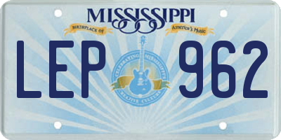 MS license plate LEP962