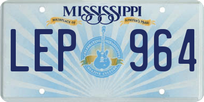 MS license plate LEP964