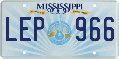 MS license plate LEP966