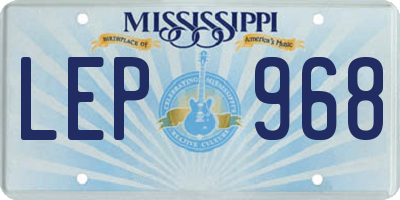 MS license plate LEP968