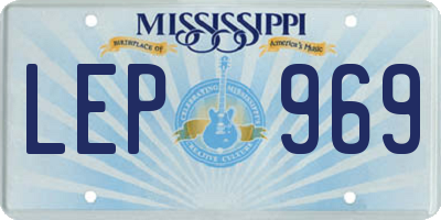 MS license plate LEP969