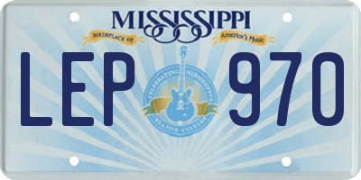 MS license plate LEP970