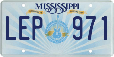 MS license plate LEP971