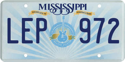 MS license plate LEP972
