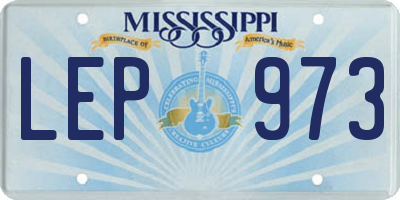 MS license plate LEP973