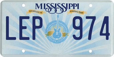 MS license plate LEP974