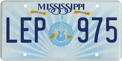 MS license plate LEP975