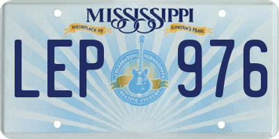 MS license plate LEP976