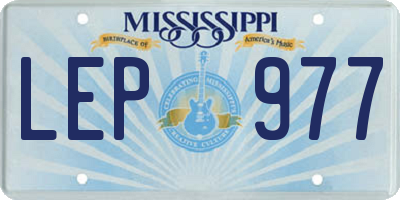 MS license plate LEP977