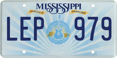 MS license plate LEP979