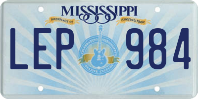 MS license plate LEP984