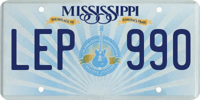 MS license plate LEP990