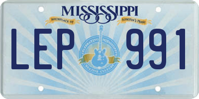 MS license plate LEP991