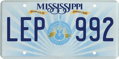 MS license plate LEP992