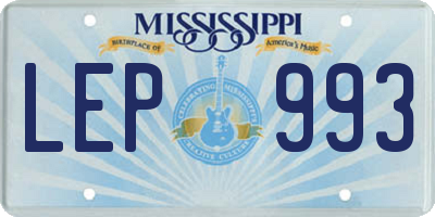MS license plate LEP993