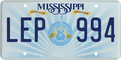 MS license plate LEP994