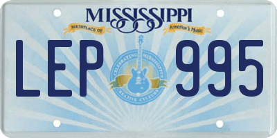 MS license plate LEP995