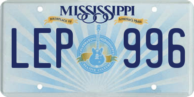MS license plate LEP996