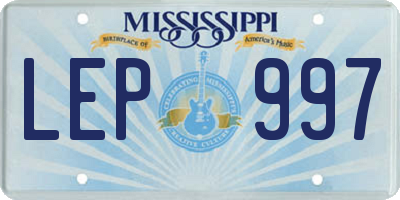 MS license plate LEP997
