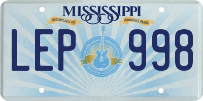 MS license plate LEP998