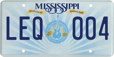 MS license plate LEQ004