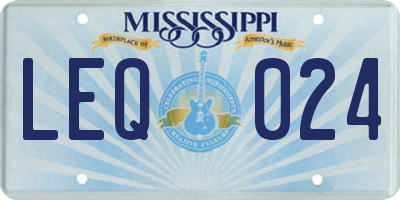 MS license plate LEQ024