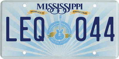 MS license plate LEQ044