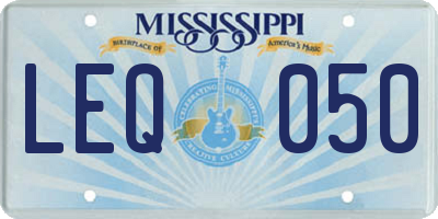 MS license plate LEQ050
