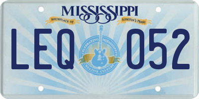 MS license plate LEQ052