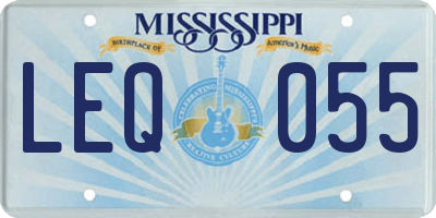 MS license plate LEQ055