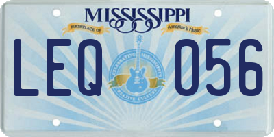 MS license plate LEQ056