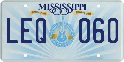 MS license plate LEQ060