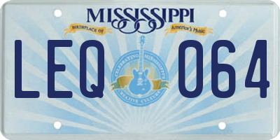 MS license plate LEQ064