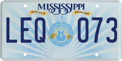 MS license plate LEQ073
