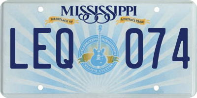 MS license plate LEQ074