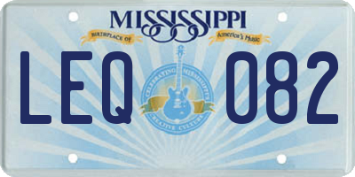 MS license plate LEQ082