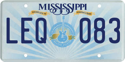 MS license plate LEQ083