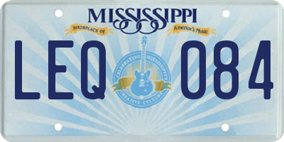 MS license plate LEQ084