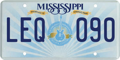 MS license plate LEQ090