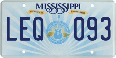MS license plate LEQ093