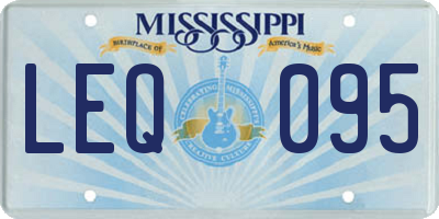 MS license plate LEQ095