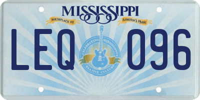 MS license plate LEQ096