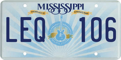 MS license plate LEQ106