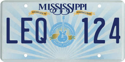 MS license plate LEQ124