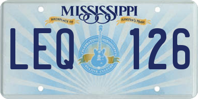 MS license plate LEQ126