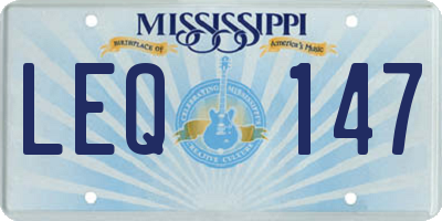 MS license plate LEQ147
