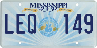 MS license plate LEQ149